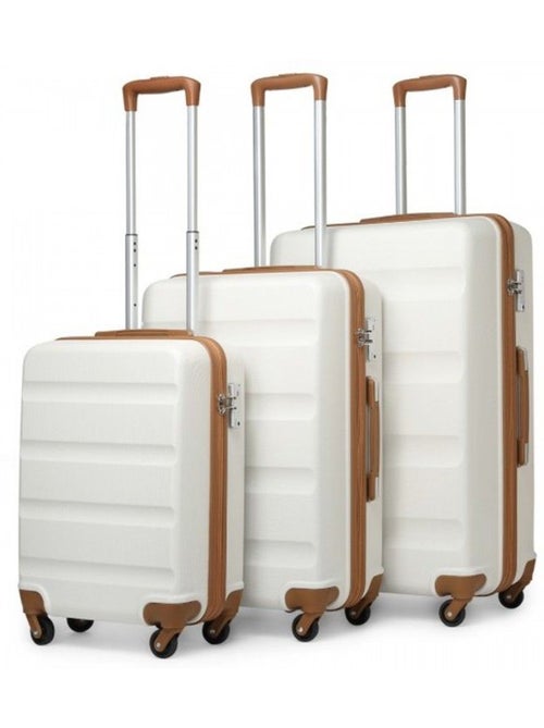 Set de 3 valises - rigide, abs, légère, 4 roulettes, serrure tsa - kono - Kiabi Set de 3 valises - rigide, abs, légère, 4 roulettes, serrure tsa - kono - Kiabi