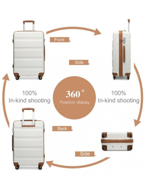 Set de 3 valises - rigide, abs, légère, 4 roulettes, serrure tsa - kono - Kiabi Set de 3 valises - rigide, abs, légère, 4 roulettes, serrure tsa - kono - Kiabi