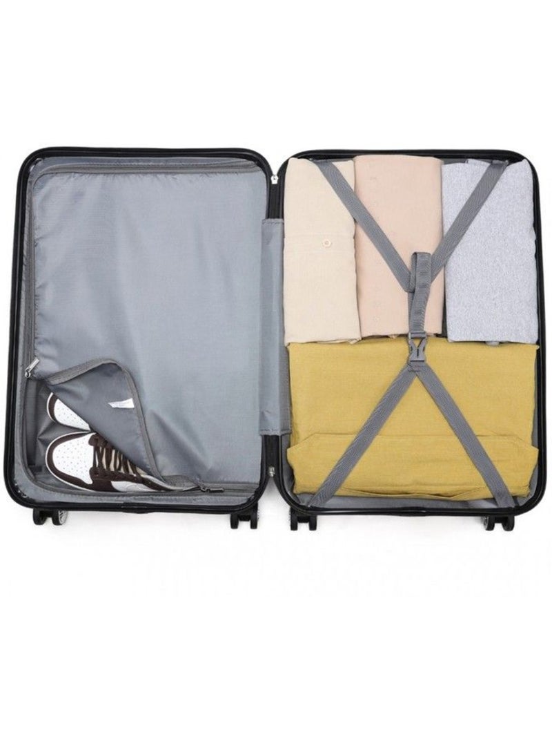 Set de 3 valises - rigide, abs, légère, 4 roulettes, serrure tsa - kono Rose - Kiabi