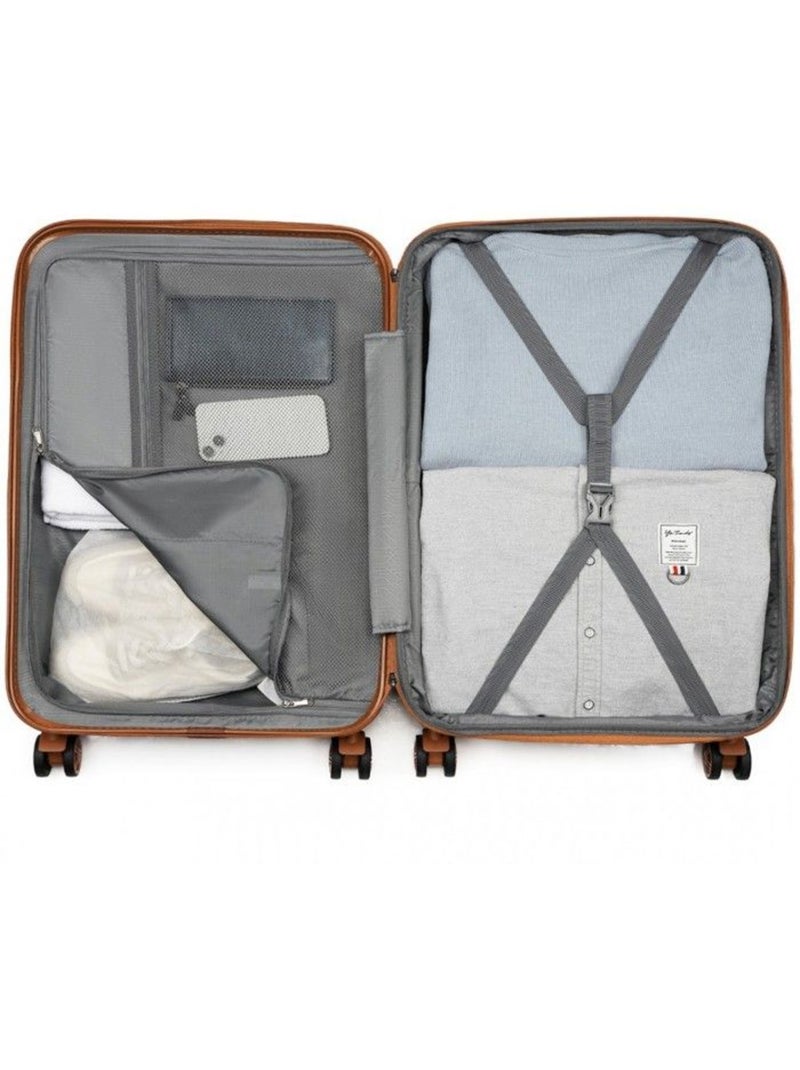 Set de 3 valises - rigide abs + pc, extensible, 4 roues 360°, serrure tsa - kono Gris - Kiabi