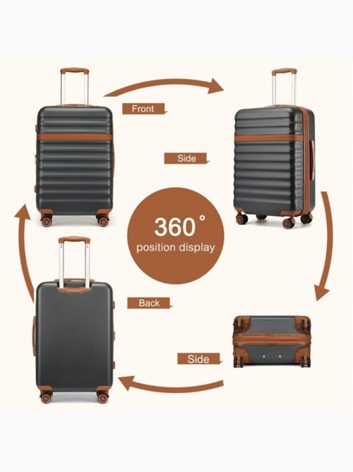 Set de 3 valises - rigide abs + pc, extensible, 4 roues 360°, serrure tsa - kono - Kiabi Set de 3 valises - rigide abs + pc, extensible, 4 roues 360°, serrure tsa - kono - Kiabi