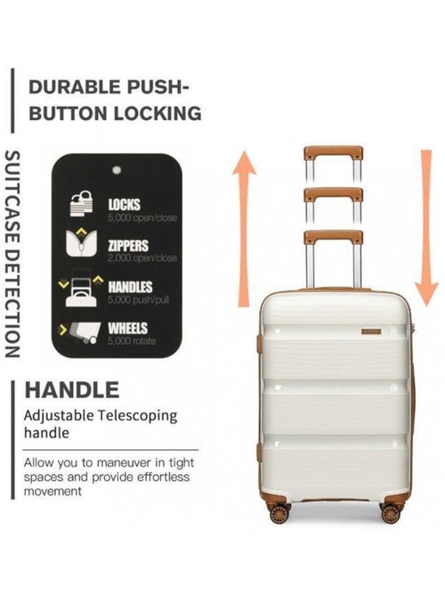 Set de 3 valises - rigide, abs + polycarbonate, légère, 4 roulettes - kono - Kiabi