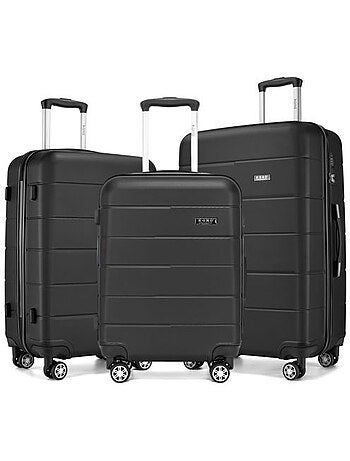 Set de 3 valises - rigide, polycarbonate, légère, 4 roulettes - kono