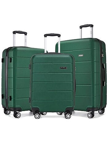 Set de 3 valises - rigide, polycarbonate, légère, 4 roulettes - kono