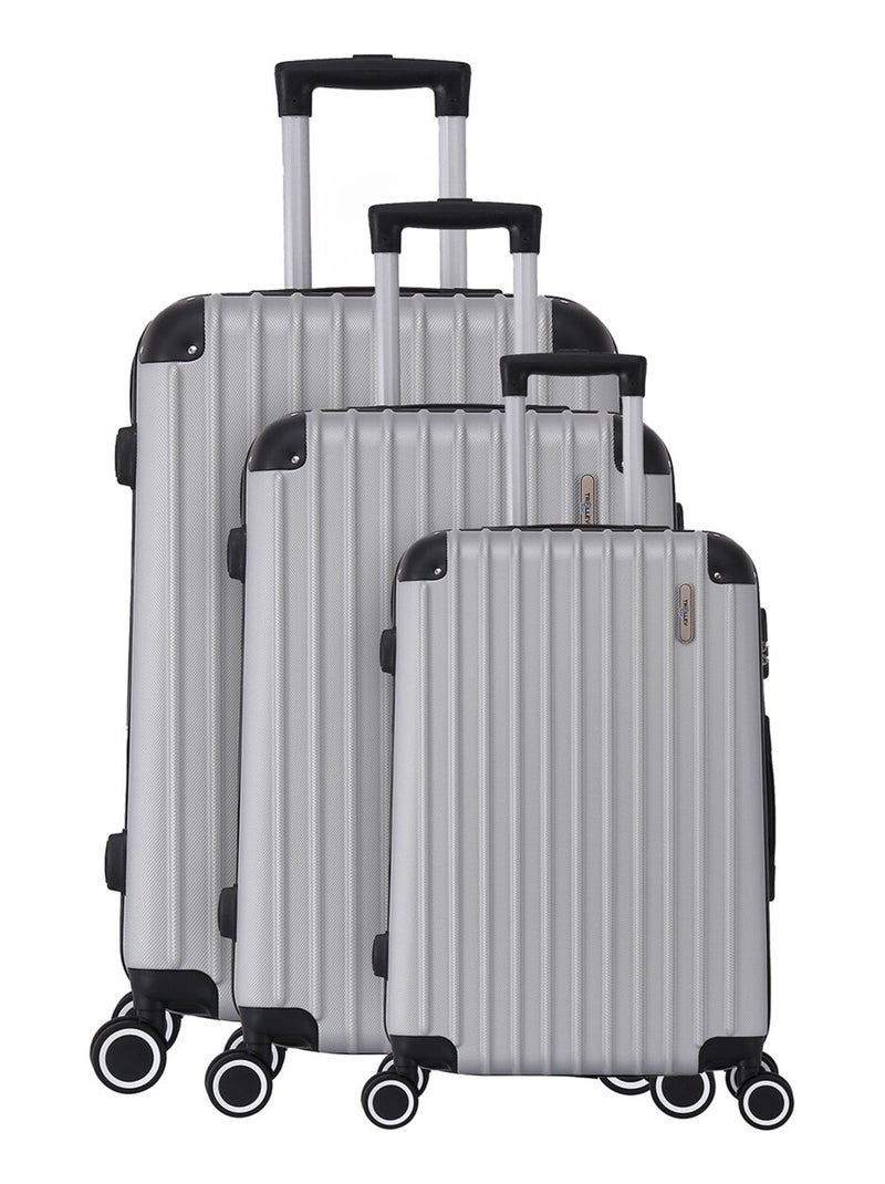 Set de 3 valises 4 roues ABS - Corner - Trolley ADC Gris - Kiabi