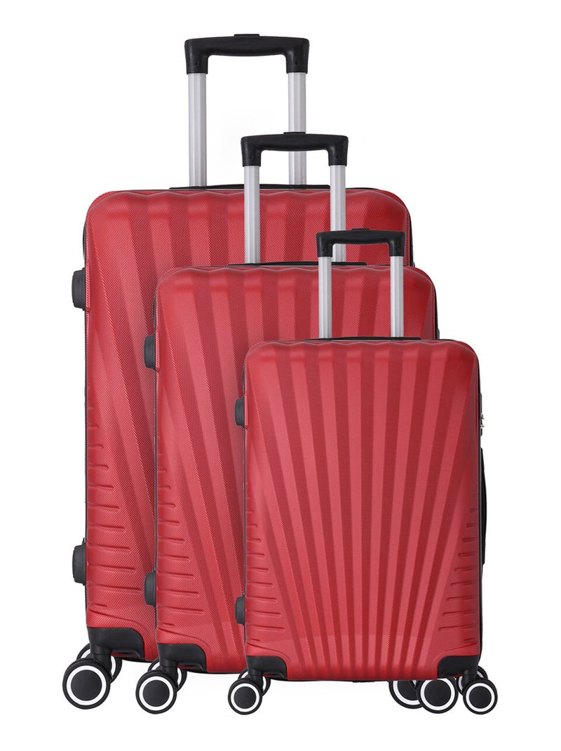 Set de 3 valises 4 roues ABS - Elegance - Trolley ADC Bordeaux - Kiabi