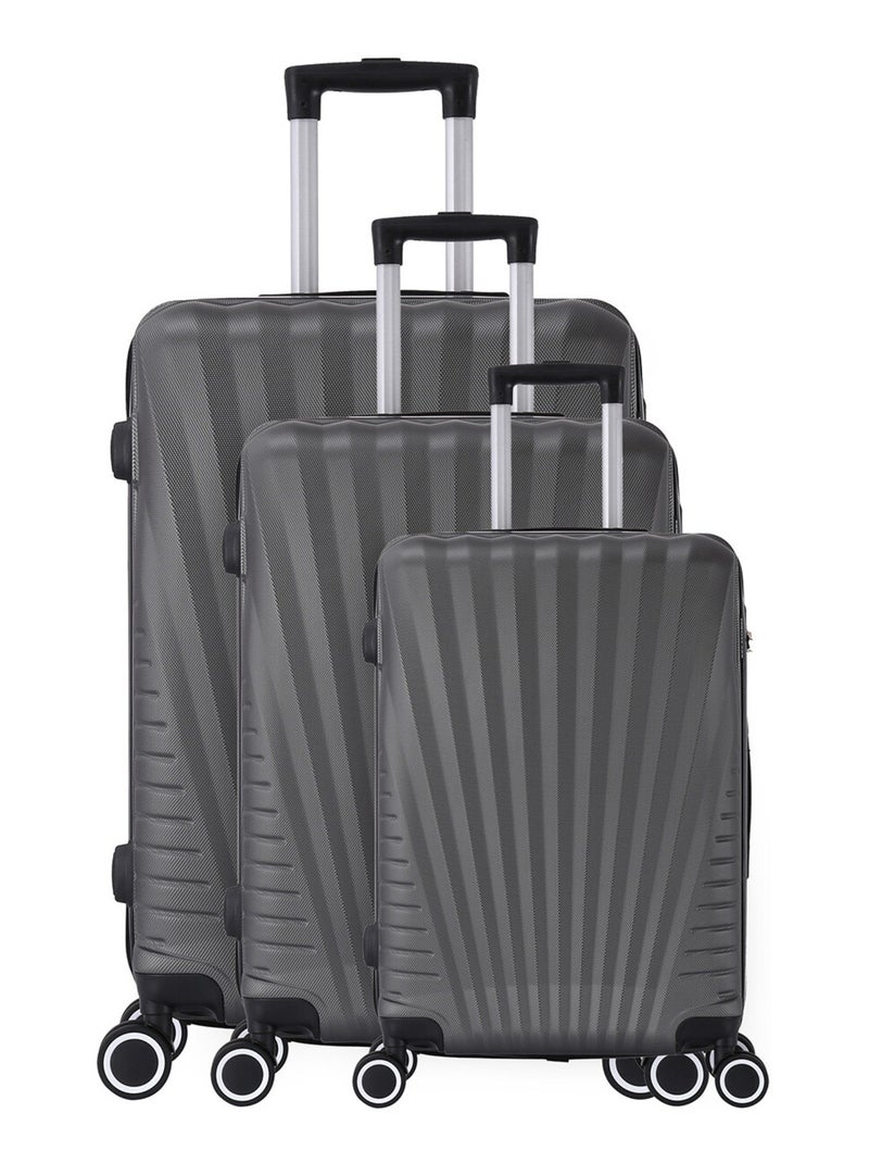 Set de 3 valises 4 roues ABS - Elegance - Trolley ADC Gris - Kiabi