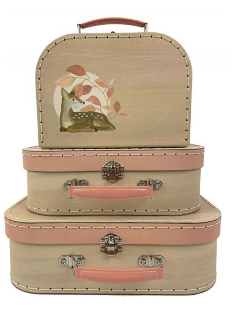 Set de 3 valises Faon Beige - Kiabi