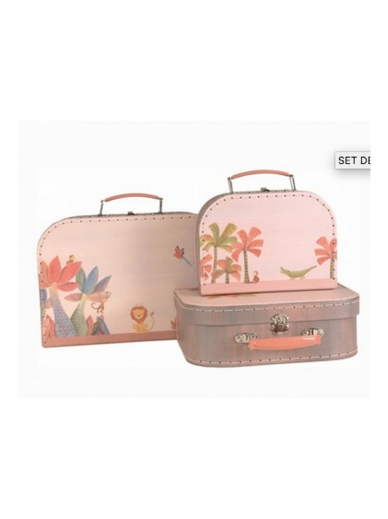 Set de 3 valises Jungle Rose - Kiabi