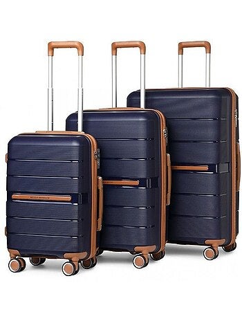 Set de 3 valises rigides - 55/66/76 cm polypropylène tsa - british traveller