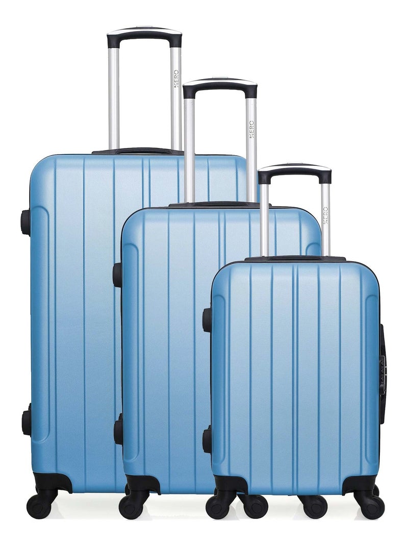 Set de 3 valises rigides FOGO Bleu clair - Kiabi