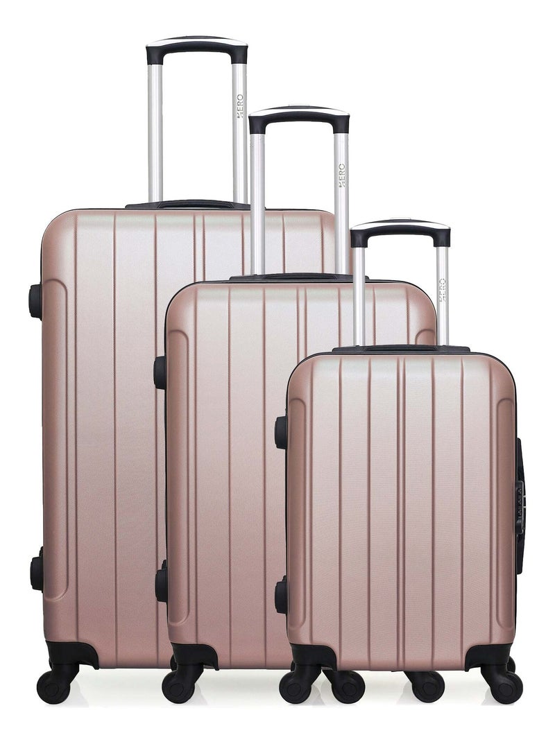 Set de 3 valises rigides FOGO Rose clair - Kiabi