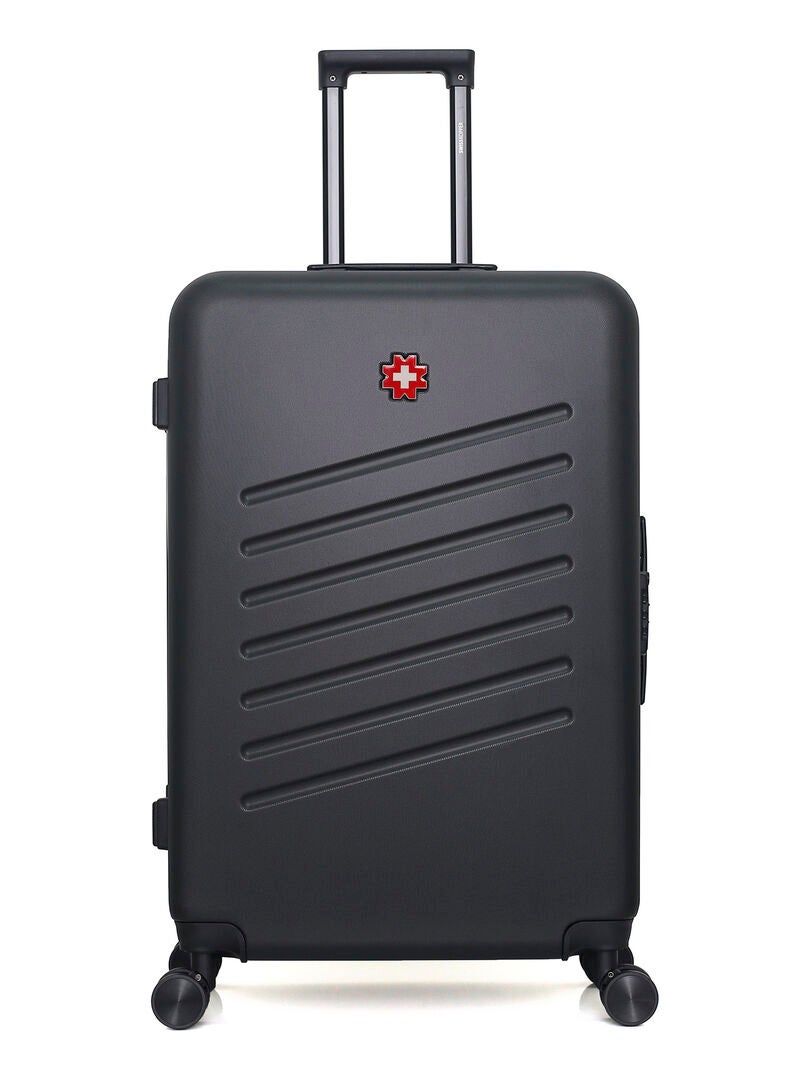 Set De 4 Valises De Voyage ABS - Valise Grande Taille, Moyenne, Cabine Avec Roulettes 360° Et Cadenas (Noir)