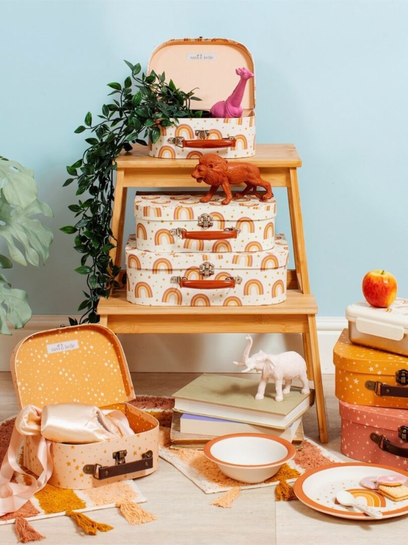 Set de 3 valisettes Little Stars étoiles Orange - Kiabi