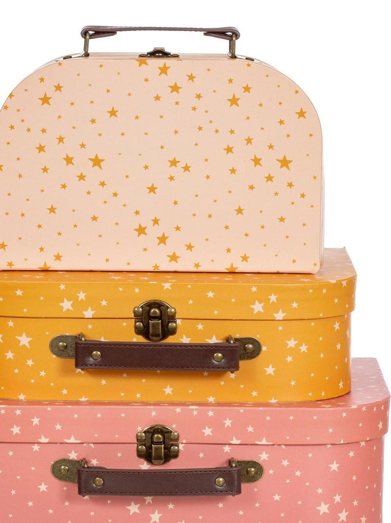 Set de 3 valisettes Little Stars étoiles Orange - Kiabi