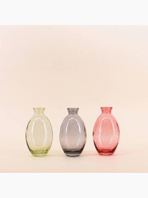 Set de 3 vases en verre coloré 12 cm - Kiabi