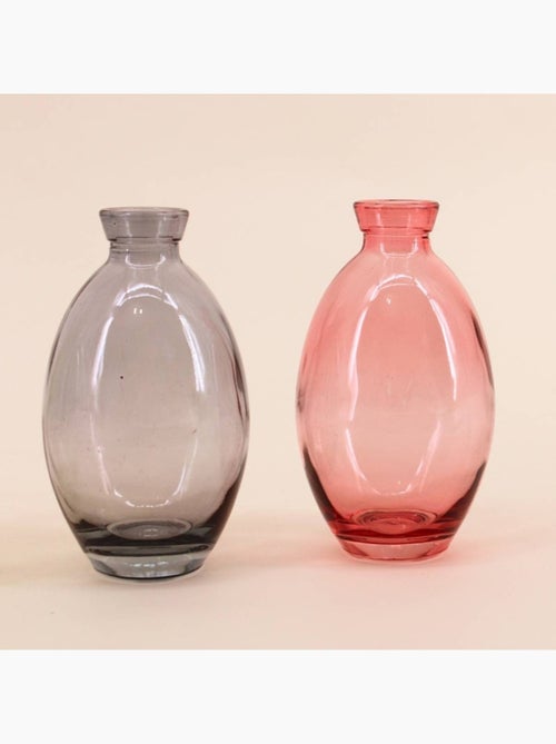 Set de 3 vases en verre coloré 12 cm - Kiabi