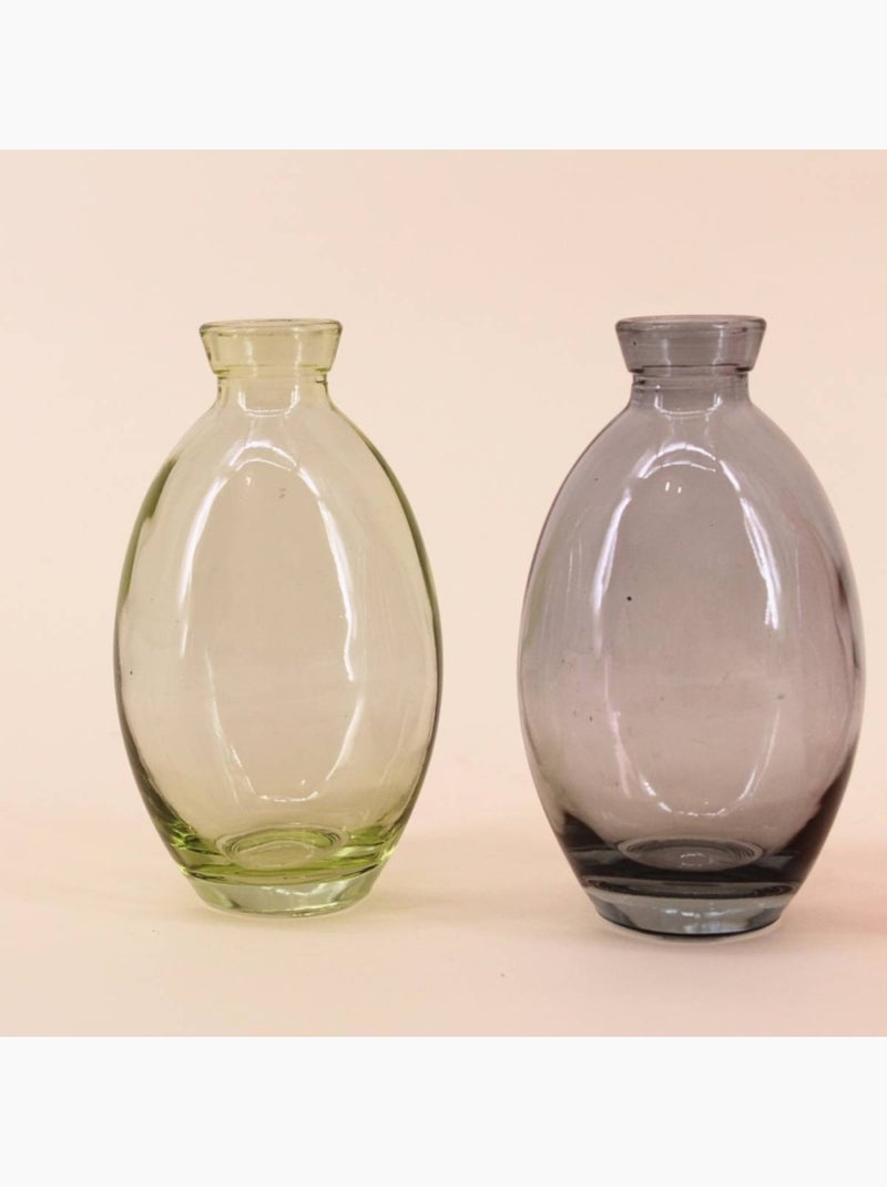 Set de 3 vases en verre coloré, H12cm Vert - Kiabi