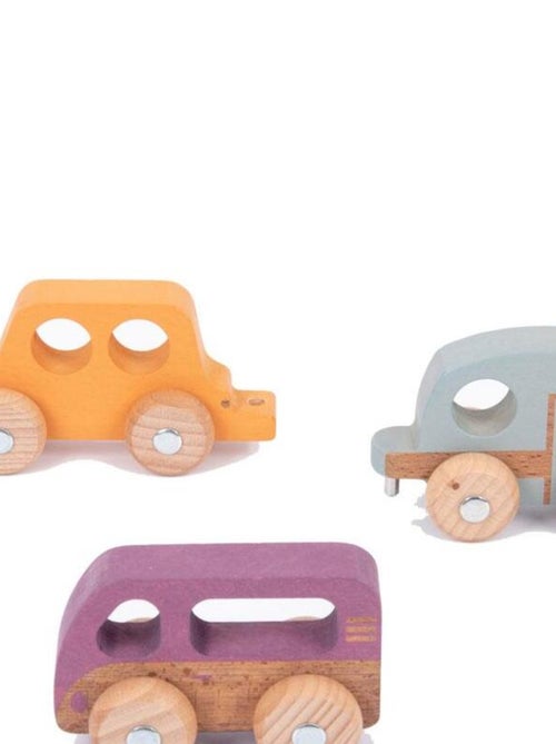 Set de 3 voitures en bois - En voyage - Kiabi