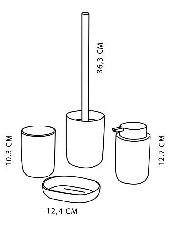 Set de 4 accessoires de salle de bain et WC BATHROOM
