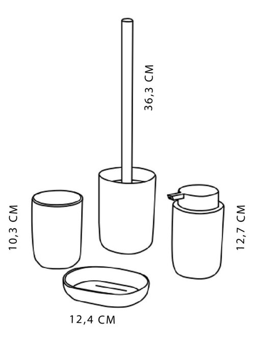Set de 4 accessoires de salle de bain et WC BATHROOM - Kiabi