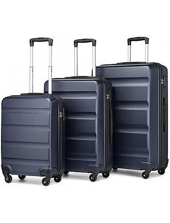 Set de 4 bagages - rigide, abs, 4 roulettes, serrure tsa - kono
