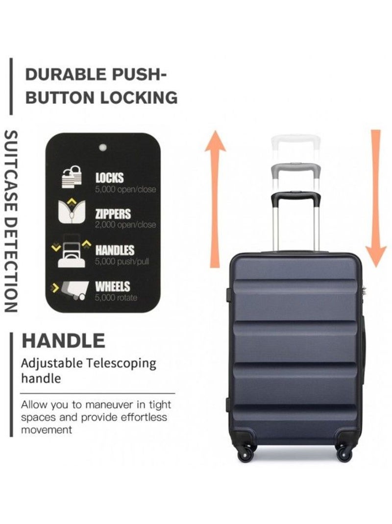 Set de 4 bagages - rigide, abs, 4 roulettes, serrure tsa - kono Bleu - Kiabi