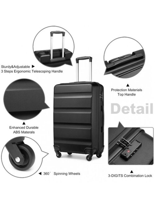 Set de 4 bagages - rigide, abs, 4 roulettes, serrure tsa - kono - Kiabi Set de 4 bagages - rigide, abs, 4 roulettes, serrure tsa - kono - Kiabi