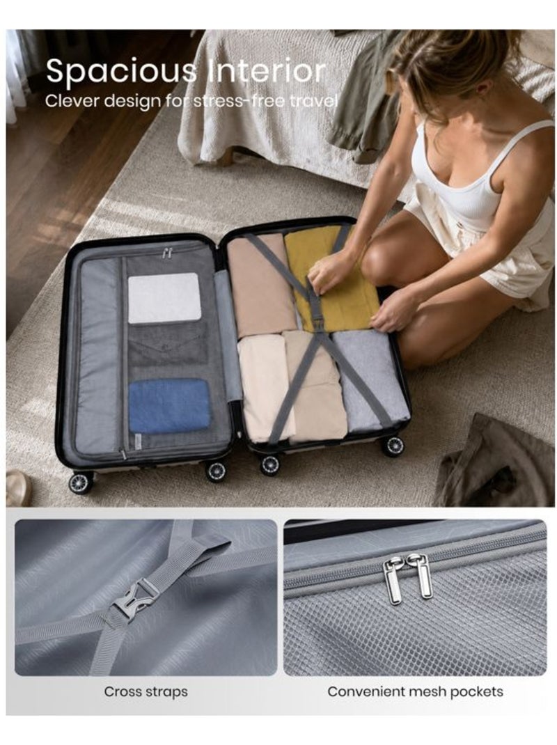 Set de 4 bagages - rigide, abs, légère, 4 roulettes - kono Noir - Kiabi