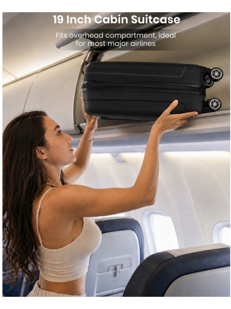 Set de 4 bagages - rigide, abs, légère, 4 roulettes - kono Noir - Kiabi