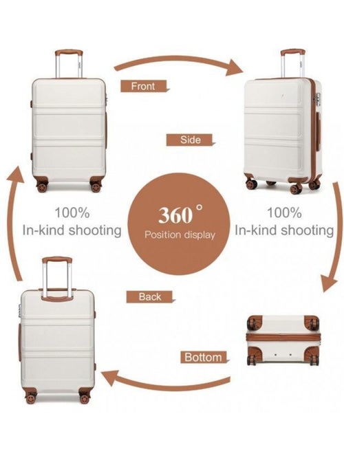 Set de 4 bagages - rigide, abs, légère, 4 roulettes, serrure tsa - kono - Kiabi Set de 4 bagages - rigide, abs, légère, 4 roulettes, serrure tsa - kono - Kiabi