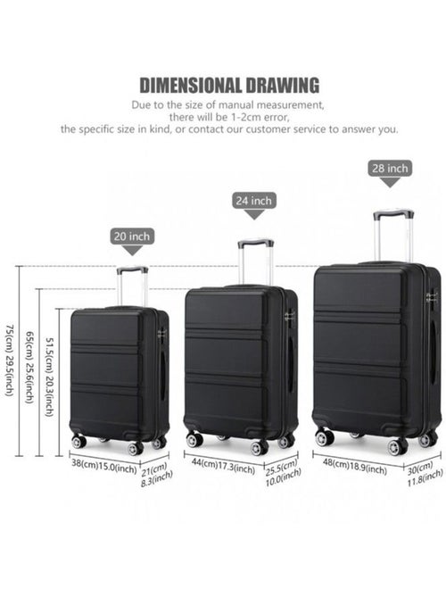 Set de 4 bagages - rigide, abs, légère, 4 roulettes, serrure tsa - kono - Kiabi Set de 4 bagages - rigide, abs, légère, 4 roulettes, serrure tsa - kono - Kiabi
