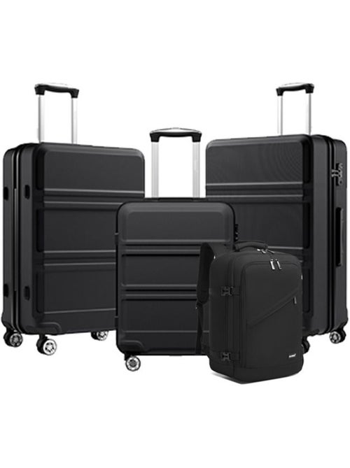 Set de 4 bagages - rigide, abs + polycarbonate, 4 roulettes - kono - Kiabi