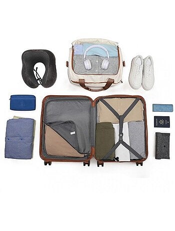 Set de 4 bagages - rigide, abs + polycarbonate, légère, 4 roulettes - kono