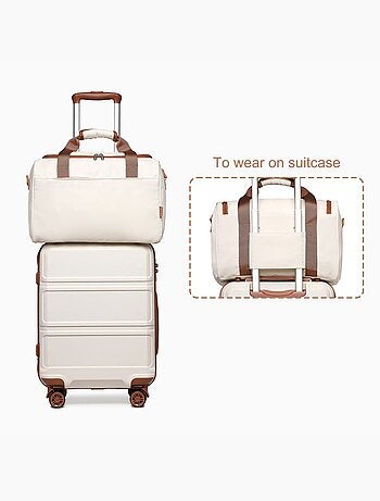 Set de 4 bagages - rigide, abs + polycarbonate, légère, 4 roulettes - kono