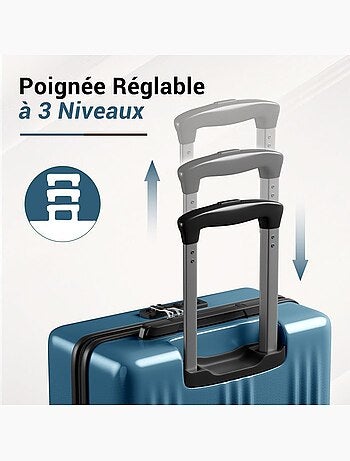 Set de 4 bagages - rigide, abs + polycarbonate, légère, 4 roulettes - kono
