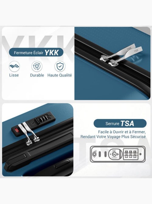 Set de 4 bagages - rigide, abs + polycarbonate, légère, 4 roulettes - kono - Kiabi Set de 4 bagages - rigide, abs + polycarbonate, légère, 4 roulettes - kono - Kiabi