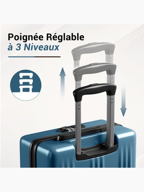 Set de 4 bagages - rigide, abs + polycarbonate, légère, 4 roulettes - kono - Kiabi Set de 4 bagages - rigide, abs + polycarbonate, légère, 4 roulettes - kono - Kiabi