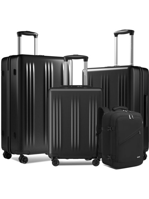 Set de 4 bagages - rigide, abs + polycarbonate, légère, 4 roulettes - kono - Kiabi Set de 4 bagages - rigide, abs + polycarbonate, légère, 4 roulettes - kono - Kiabi