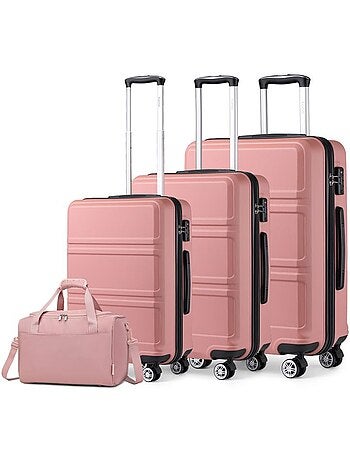 Set de 4 bagages - rigide, abs + polycarbonate, légère, 4 roulettes - kono