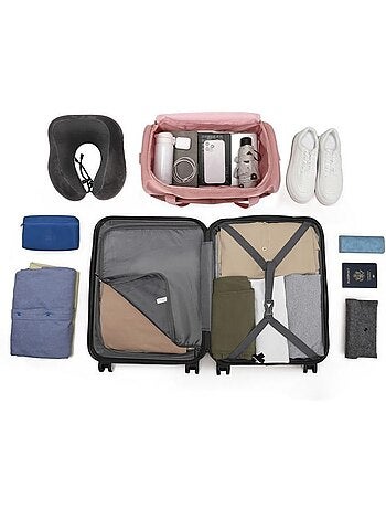 Set de 4 bagages - rigide, abs + polycarbonate, légère, 4 roulettes - kono