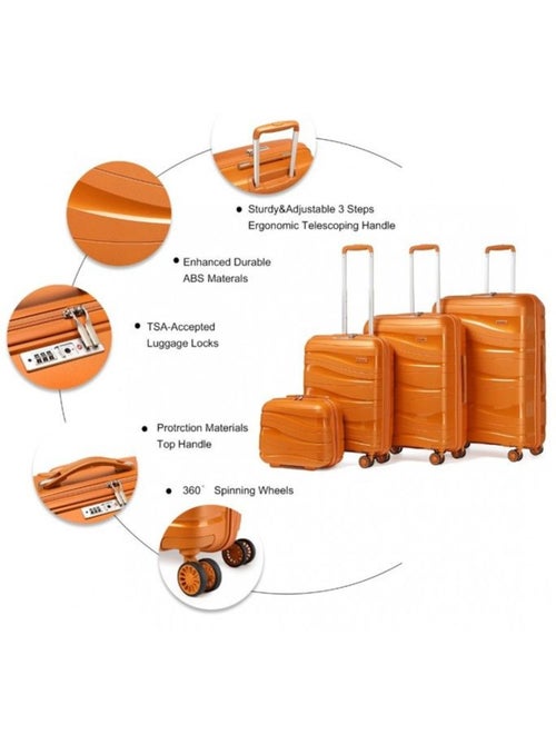 Set de 4 bagages - rigide, légère, 4 roulettes, serrure tsa - kono - Kiabi Set de 4 bagages - rigide, légère, 4 roulettes, serrure tsa - kono - Kiabi