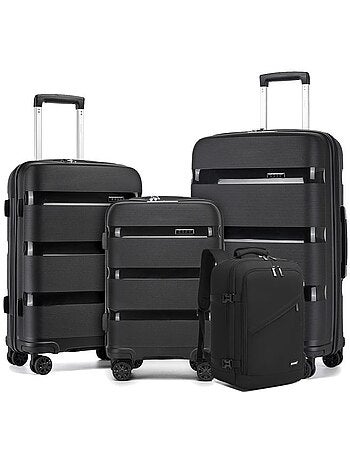 Set de 4 bagages - rigide, polypropylène, serrure tsa - kono