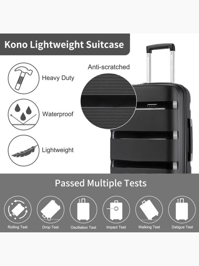 Set de 4 bagages - rigide, polypropylène, serrure tsa - kono Noir - Kiabi