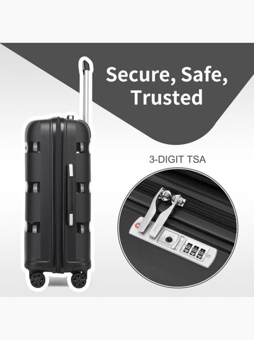 Set de 4 bagages - rigide, polypropylène, serrure tsa - kono - Kiabi Set de 4 bagages - rigide, polypropylène, serrure tsa - kono - Kiabi