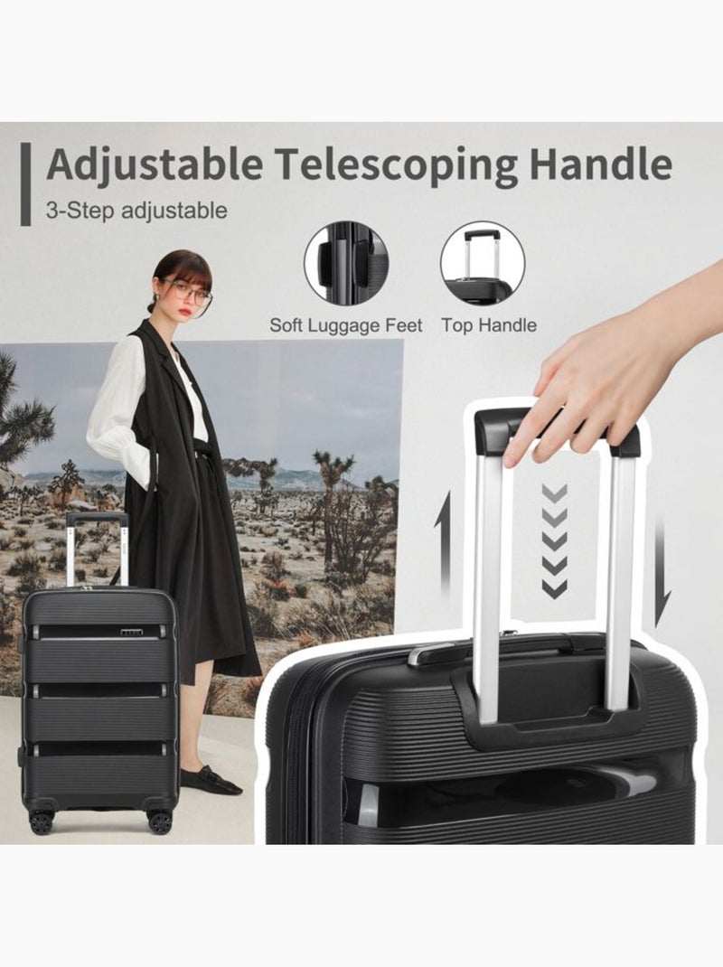 Set de 4 bagages - rigide, polypropylène, serrure tsa - kono Noir - Kiabi