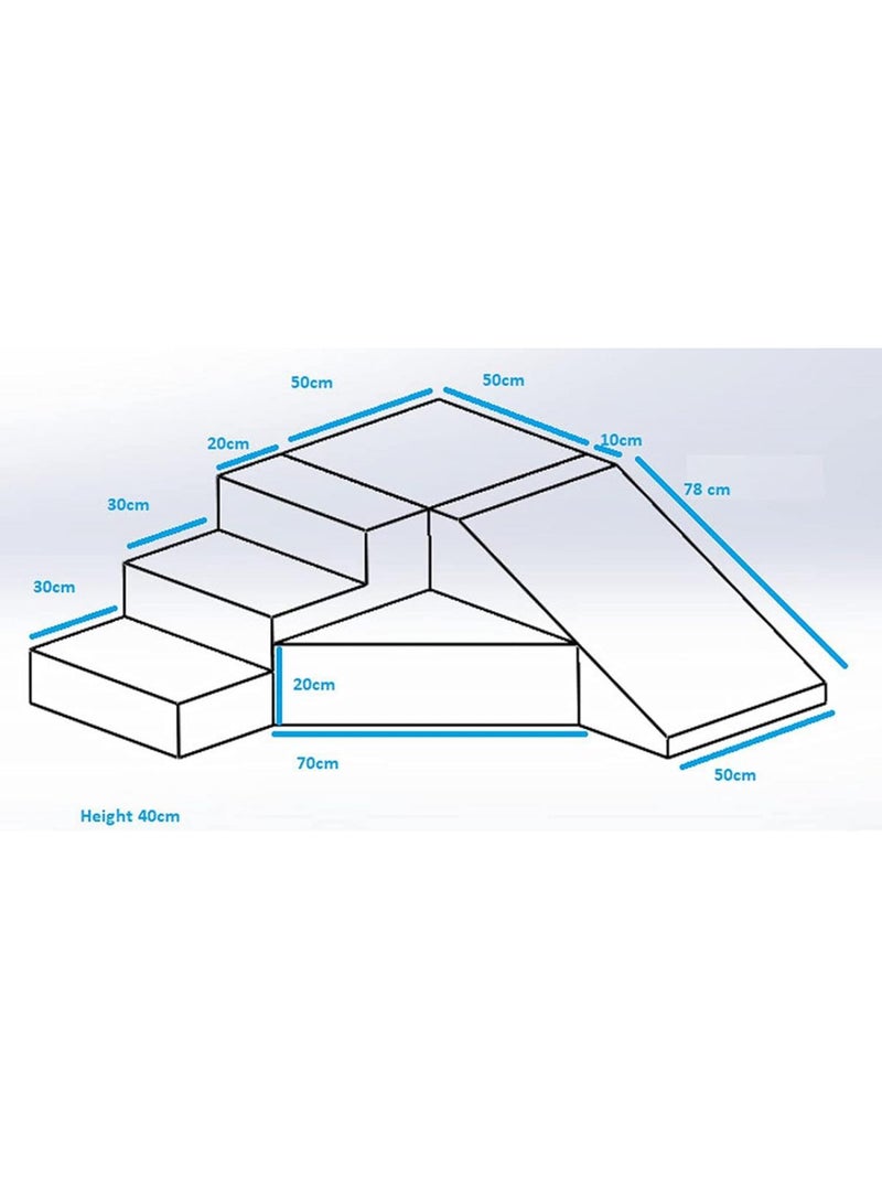 Set de 4 blocs en mousse pour le jeu blanc, bleu (pastel) Blanc - Kiabi