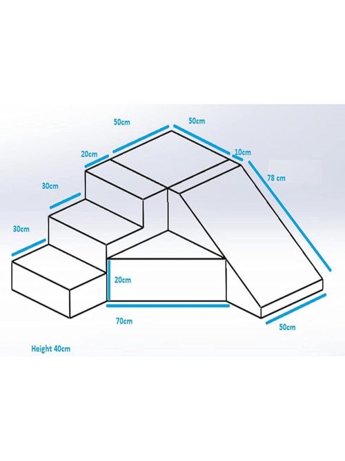 Set de 4 blocs en mousse pour le jeu jaune, vert, bleu, orange - Kiabi