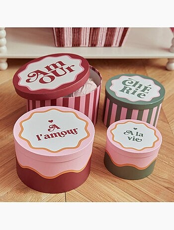Set de 4 boîtes décoratives CHERIE