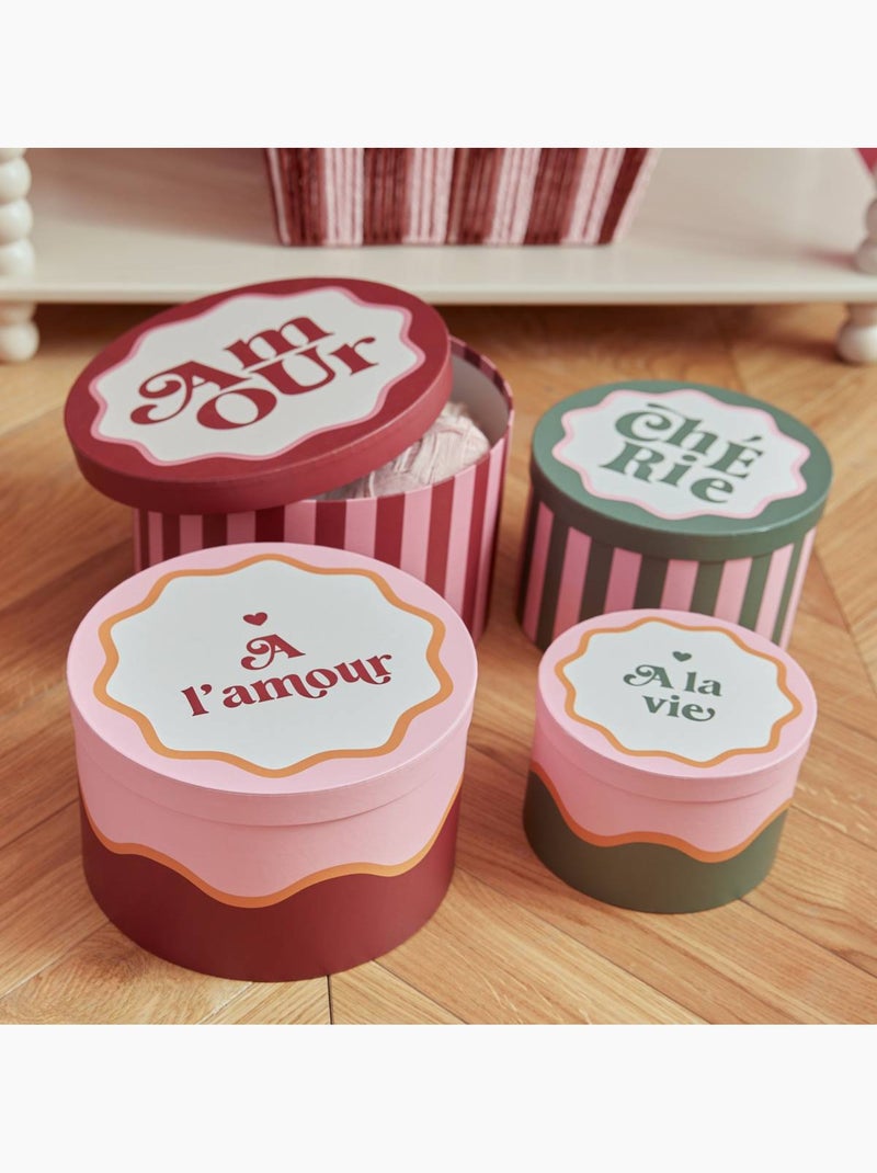 Set de 4 boîtes décoratives CHERIE Rouge - Kiabi